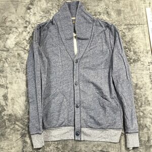 Wallin & Bros Mens XL Blue Heathered Shawl Collar Button Cardigan